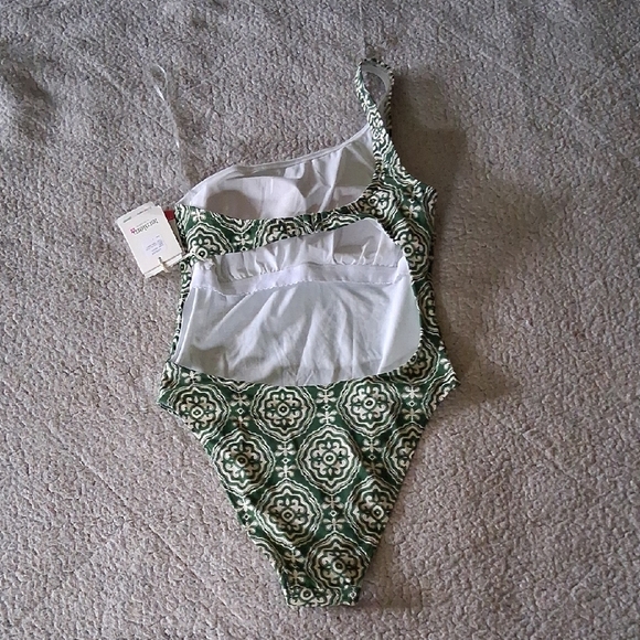 Lemlem Green Patterned One-Shoulder Swimsuit - Picture 4 of 5